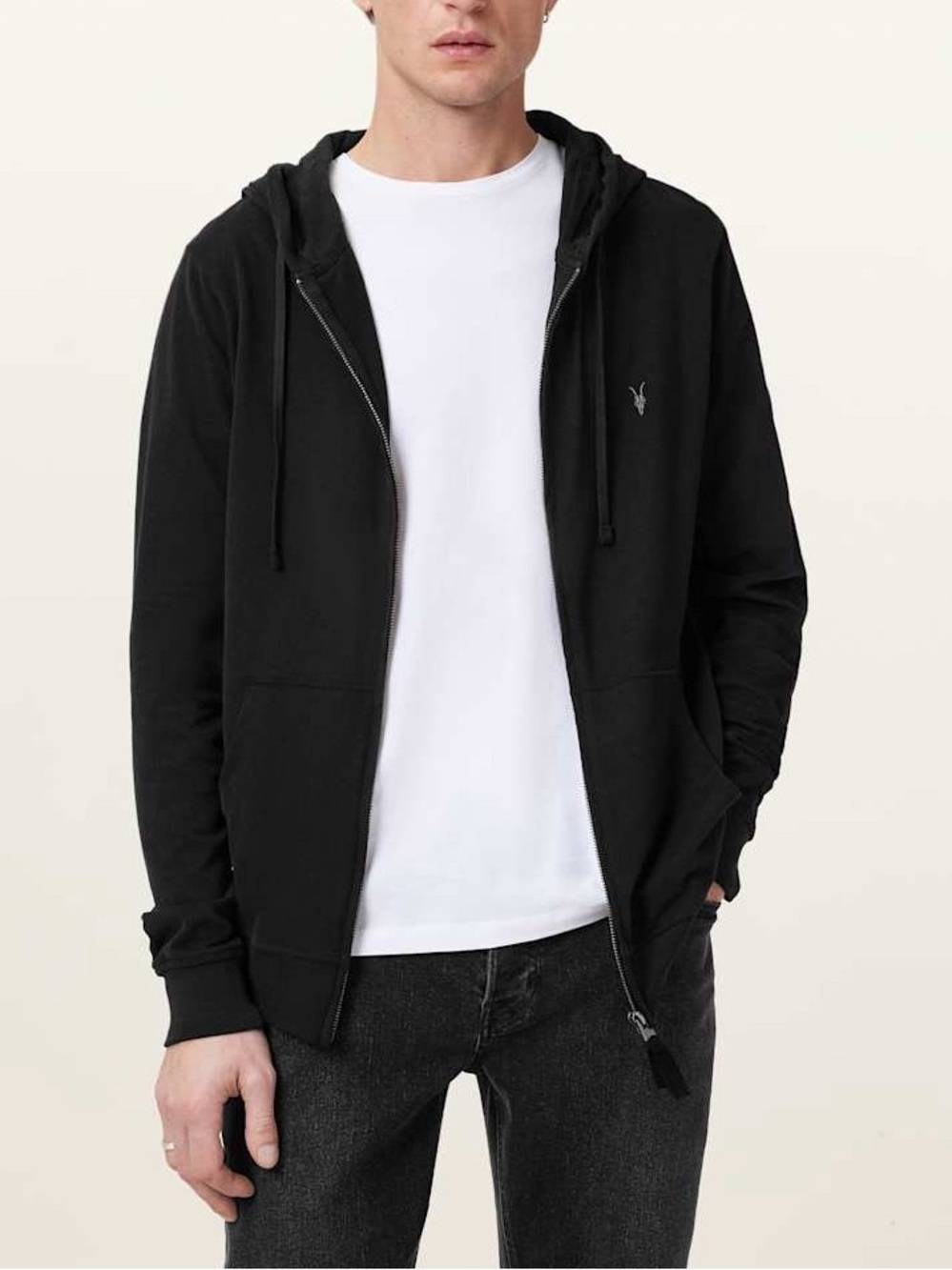 NWOT All Saints Brace Cotton Zip-Up Hoodie Size XL Men’s